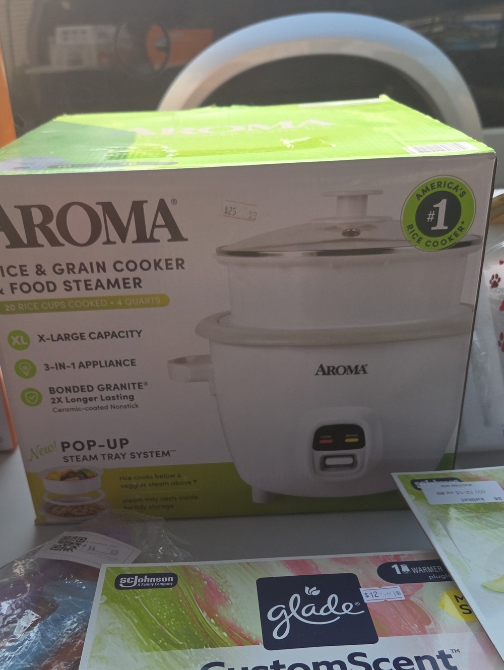 Roma White Electric Rice & Grain Cooker with Steamer Basket